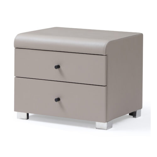 Cove Grey Two-Drawer Bedside Table — alternate supplier view showing the top and base