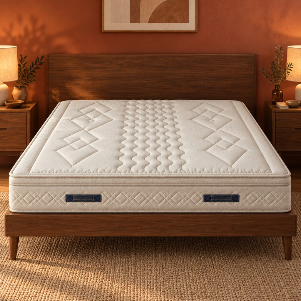 Nova Latex & Jute Pocket Spring Mattress - Queen 150 x 200 cm — in a styled bedroom; model images shared across sizes