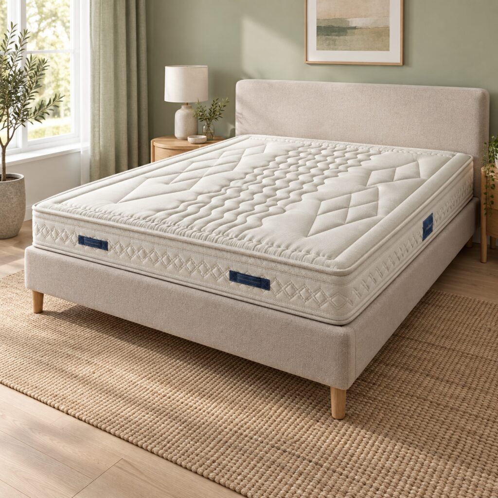 Nova Latex & Jute Pocket Spring Mattress - Queen 150 x 200 cm — in a styled bedroom; model images shared across sizes