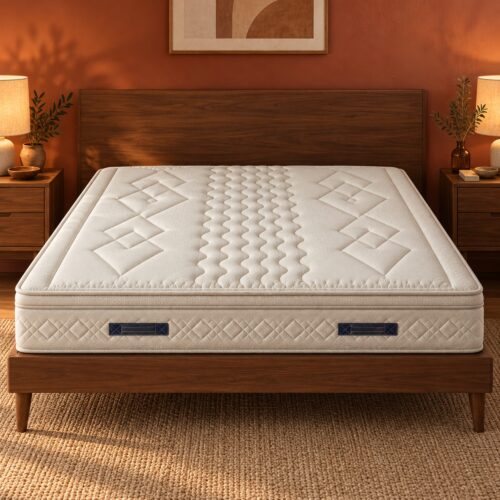 Nova Latex & Jute Pocket Spring Mattress - King 180 x 200 cm — in a styled bedroom; model images shared across sizes