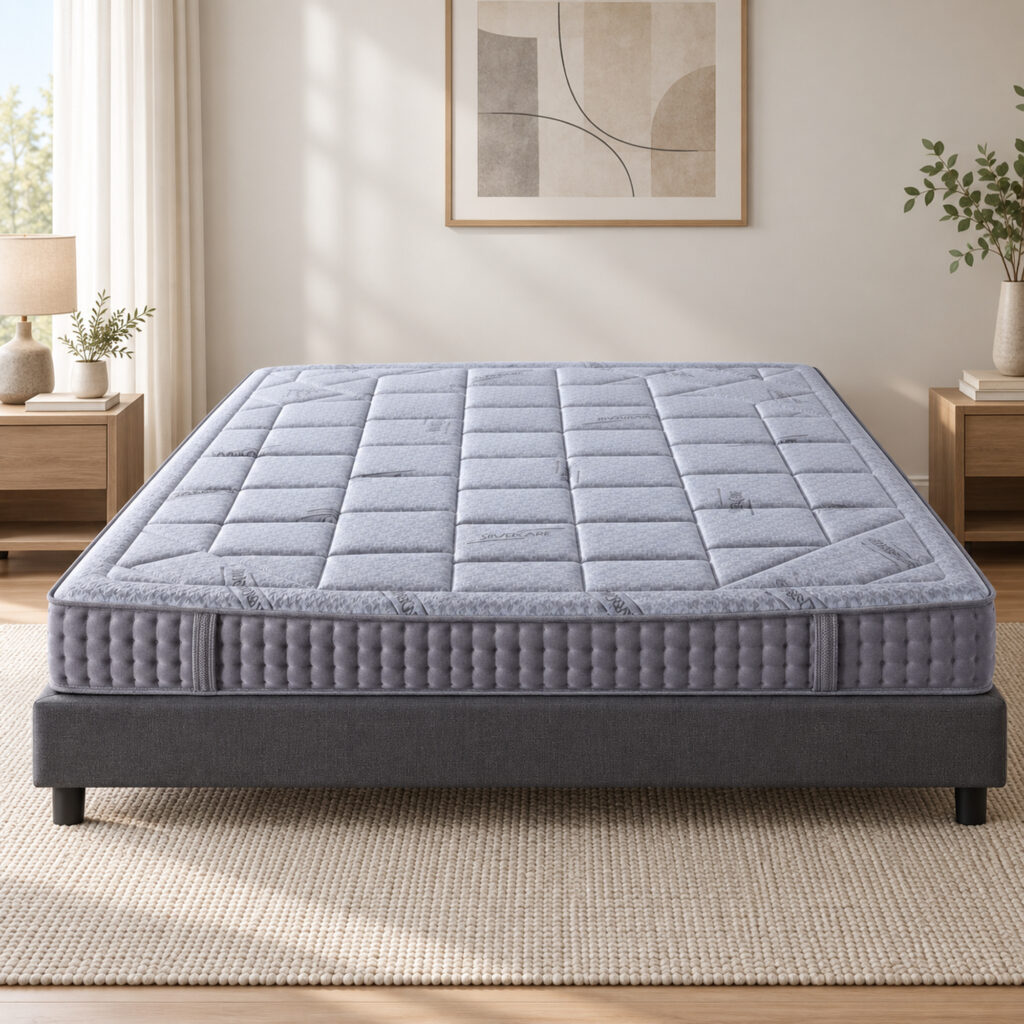 Cove King Pocket Spring Mattress — view from the foot of a bed