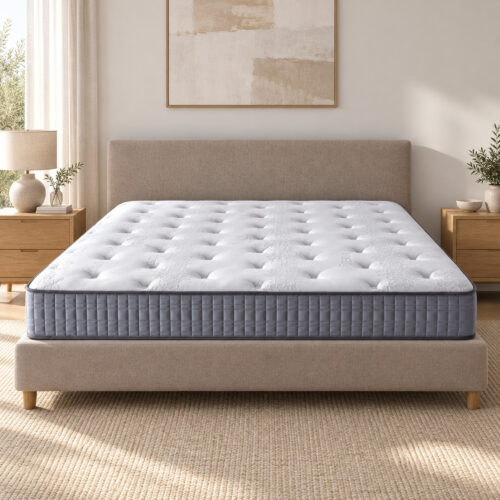 Linden King Pocket Spring Mattress — view from the foot of a bed
