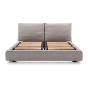 Niko Upholstered Bed Frame with Split Cushion Headboard - Queen — front studio view