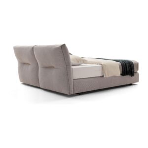 Niko Upholstered Bed Frame with Split Cushion Headboard - King — rear studio view; model photographs shared across sizes; mattress and bedding not included