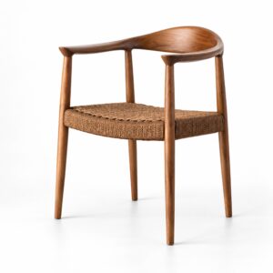TPZ-022A Walnut Ash & Coffee Cord Dining Armchair — alternate product view