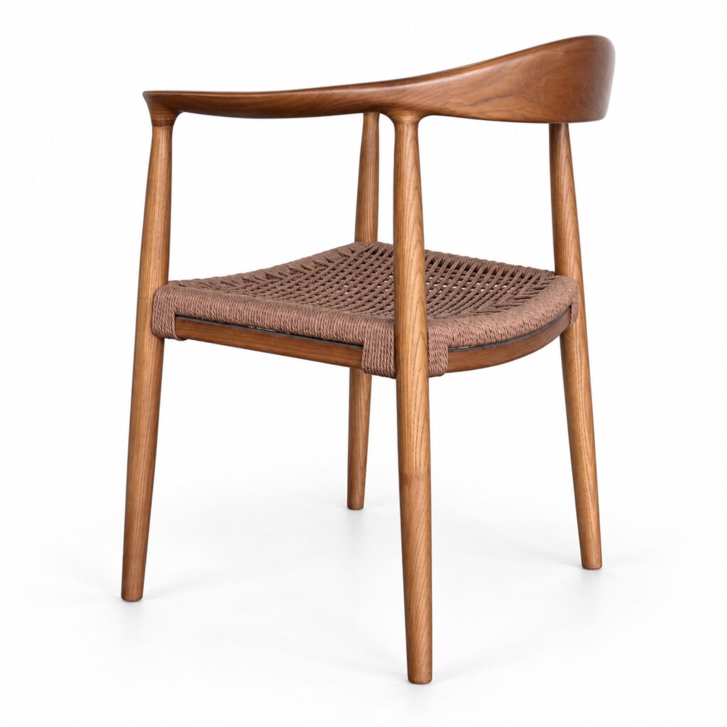 TPZ-022B Walnut Ash & Coffee Cord Dining Armchair — alternate product view