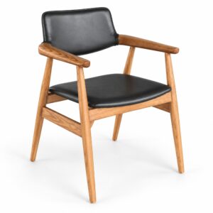 Natural Ash & Black PU Dining Armchair — alternate product view