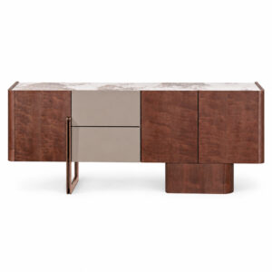 Walnut-Tone Sideboard with Sintered-Stone Top — alternate product view