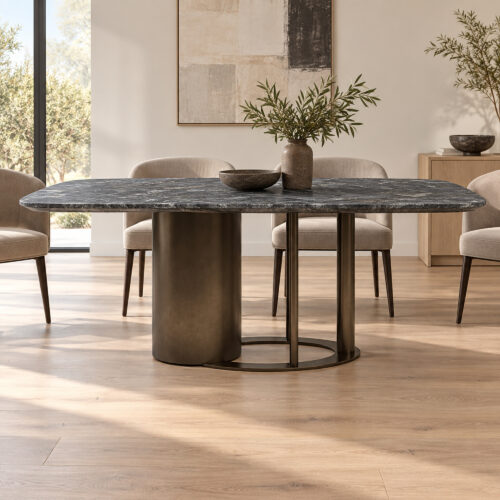 Toren 180 cm Sintered Stone Dining Table — front dining-room view showing the complete table