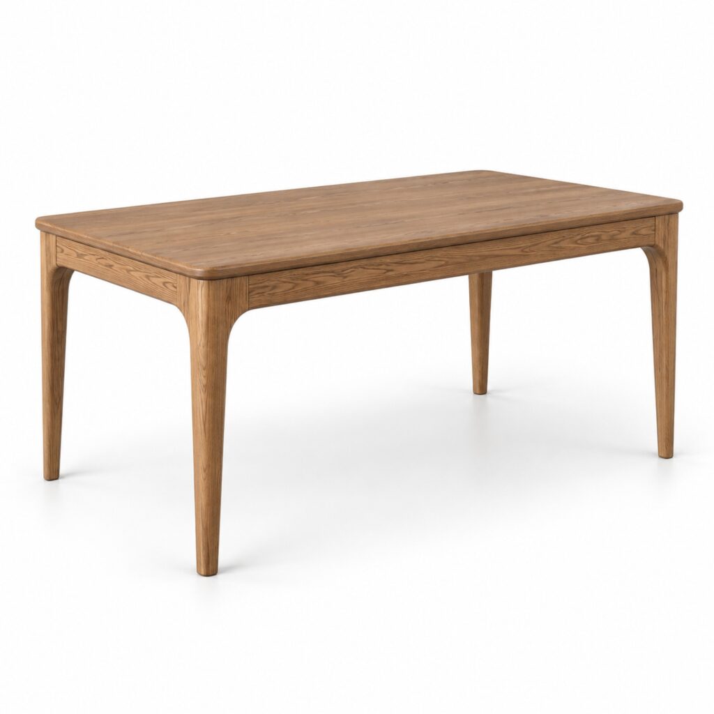 Ash Dining Table with Softened Corners — 150 cm — studio product view