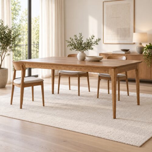 Ash Dining Table with Softened Corners — 180 cm — styled room view 1