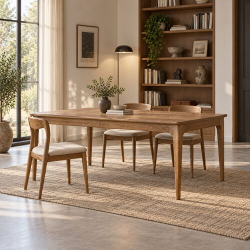 Ash Dining Table with Softened Corners — 180 cm — styled room view 3
