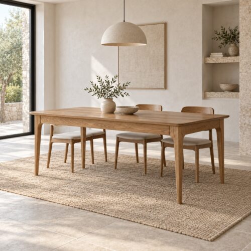 Ash Dining Table with Softened Corners — 180 cm — styled room view 4