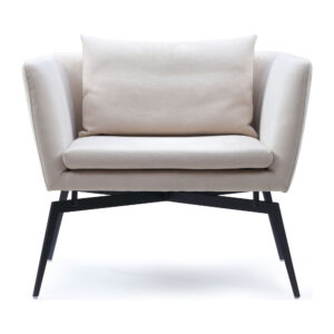Arden Cream Tech-Fabric Accent Chair with Carbon-Steel Legs — supplier alternate view