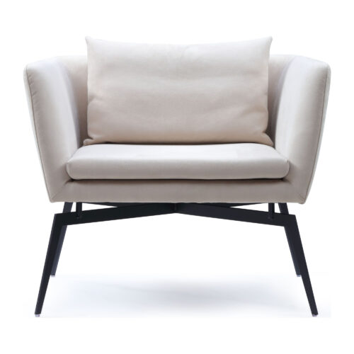 Arden Cream Tech-Fabric Accent Chair with Carbon-Steel Legs — supplier alternate view