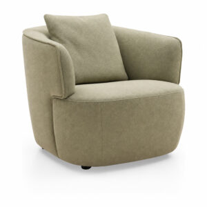 Aster Green Fabric Accent Chair with Curved Upholstered Base — supplier studio view