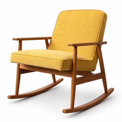 Mustard Fabric Rocking Chair with Ash Frame — alternate product view