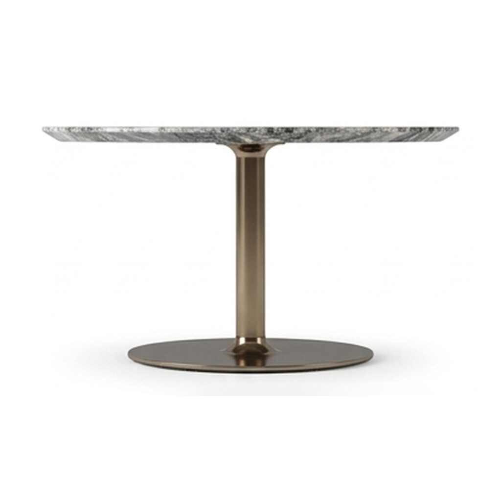 Grey Swirl Sintered Stone Pedestal Side Table — supplier studio view showing the complete product