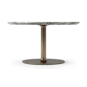 Grey Swirl Sintered Stone Pedestal Side Table — supplier studio view showing the complete product