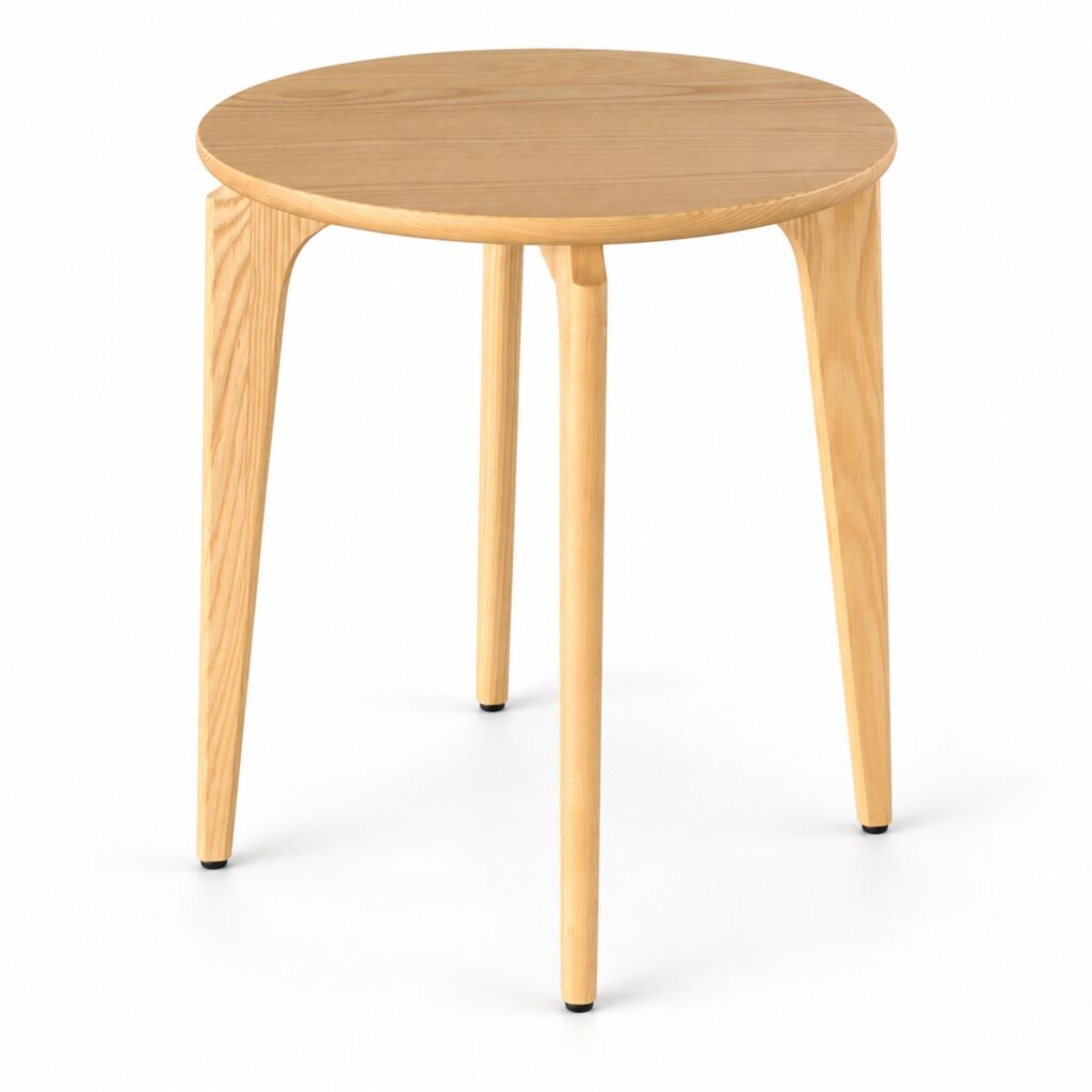 Natural Ash Round Side Table — 50 cm — studio product view