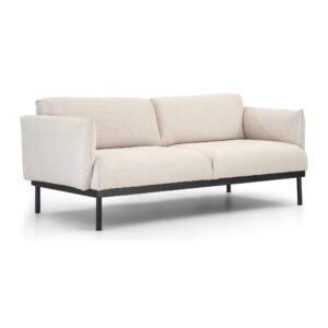 Alden Taupe Fabric Two-Seat Sofa with Carbon-Steel Legs — supplier studio view