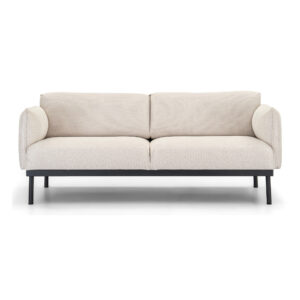 Alden Taupe Fabric Two-Seat Sofa with Carbon-Steel Legs — supplier studio view